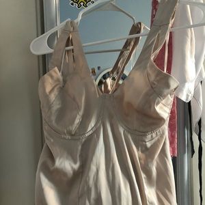 fashion nova silk champagne mini dress